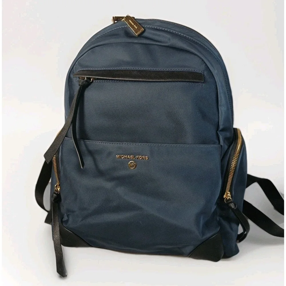 Michael Kors Prescott Large Navy Blue Nylon Gabardine Backpack MSRP $278